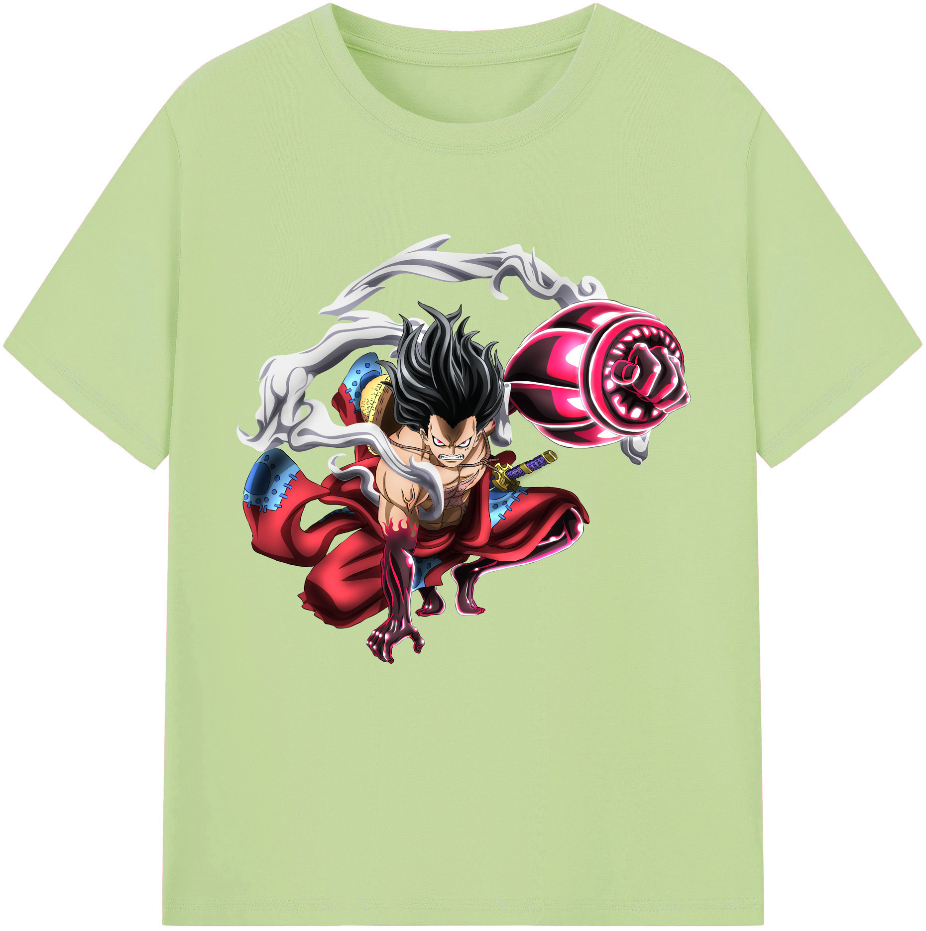 ワンピース モンキー・D・ルフィ ONE PIECE Monkey D. Luffy 綿100％半袖Tシャツ（フロントプリント）